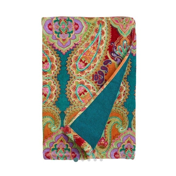 World Market Venice Multicolor Paisley Floral‎ Velour Bath 100% Cotton Towel NEW - Picture 1 of 4